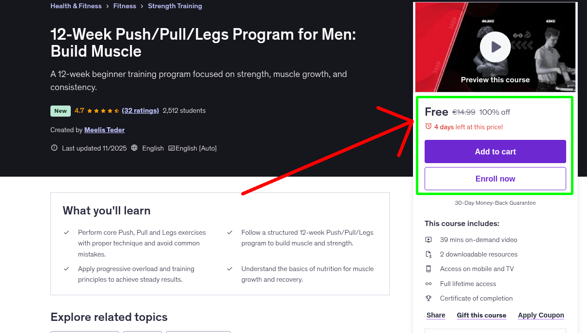 12-Week Push/Pull/Legs Program for Men: Build Muscle