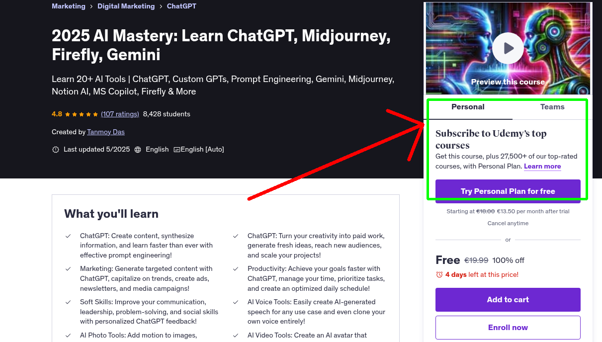2025 AI Mastery: Learn ChatGPT, Midjourney, Firefly, Gemini