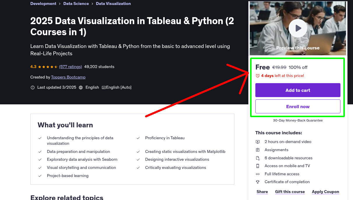 2025 Data Visualization in Tableau & Python (2 Courses in 1)