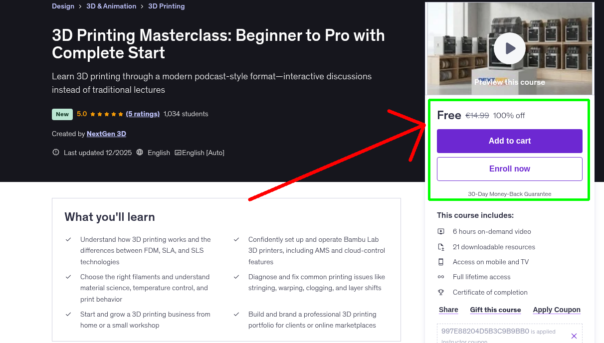 3D Printing Masterclass: Beginner to Pro with Complete Start