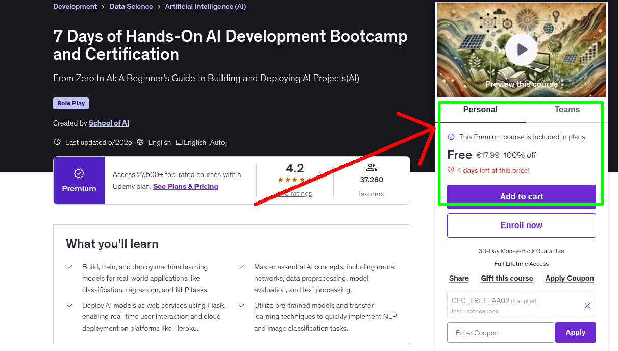 7 Days of Hands-On AI Development Bootcamp and Certification