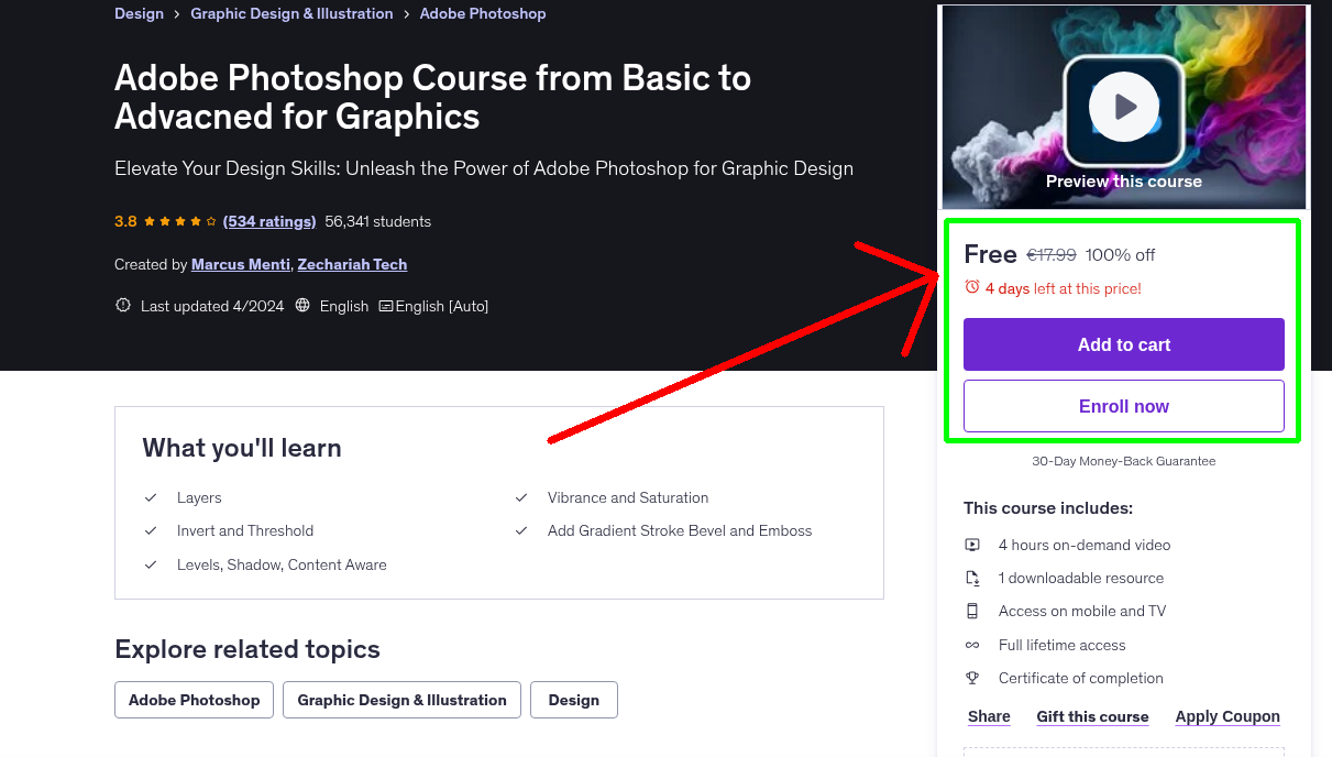 Adobe Photoshop Course from Basic to Advacned for Graphics