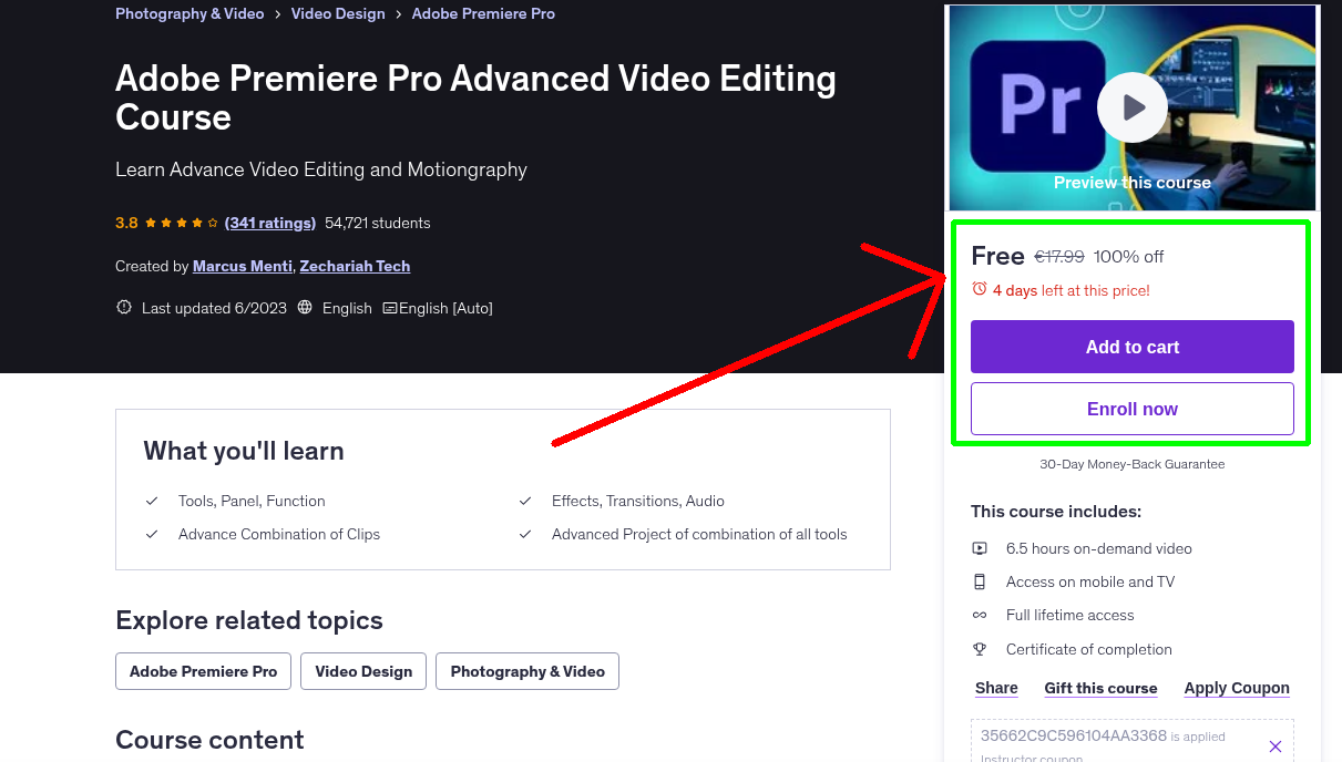 Adobe Premiere Pro Advanced Video Editing Course