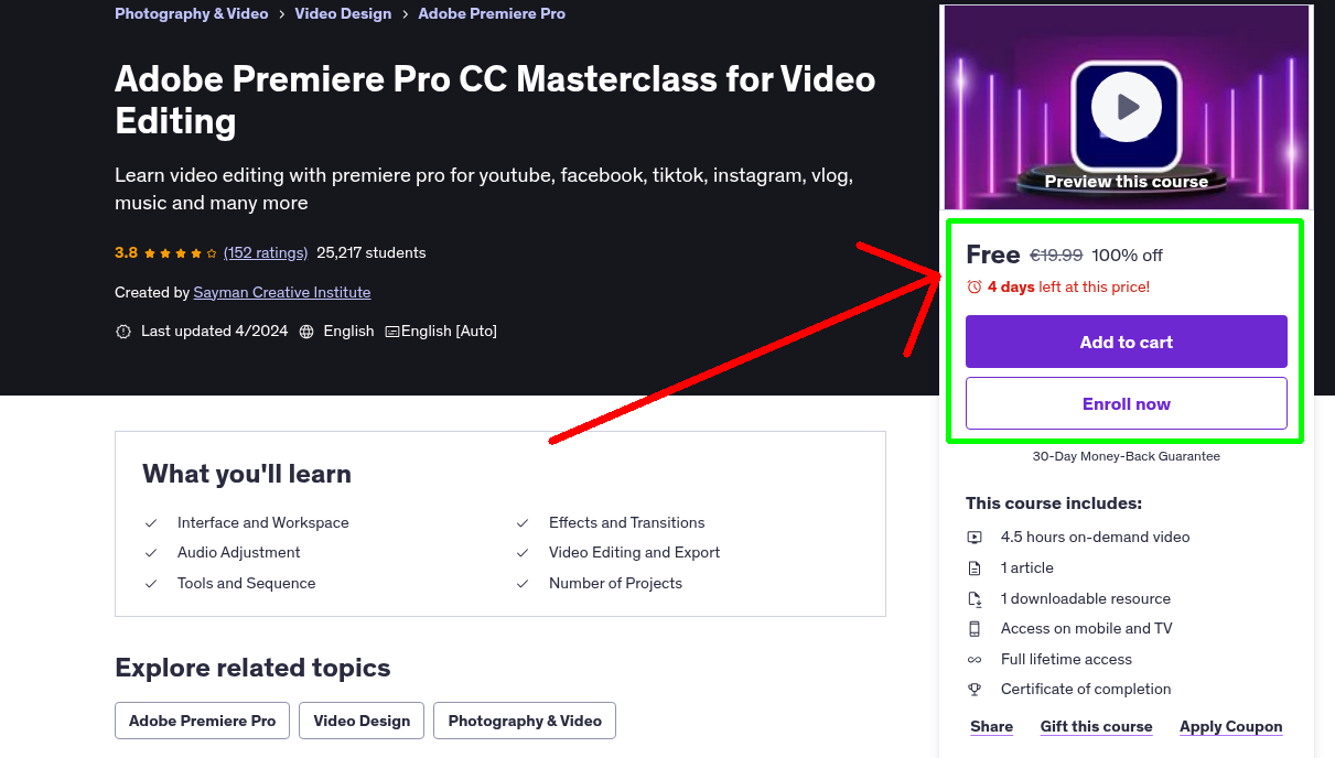 Adobe Premiere Pro CC Masterclass for Video Editing