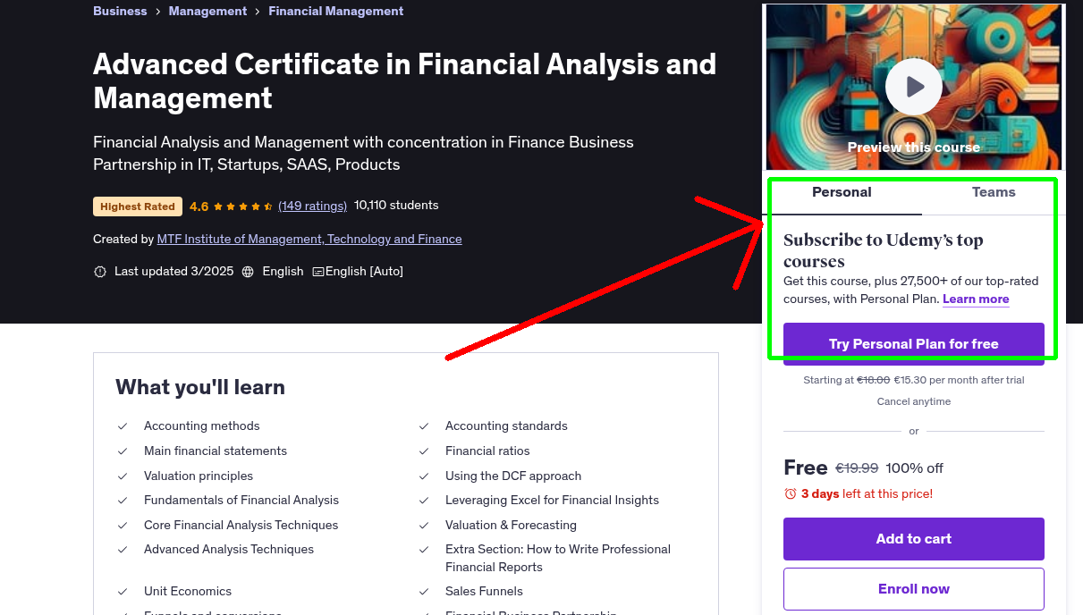 Advanced Certificate in Financial Analysis and Management