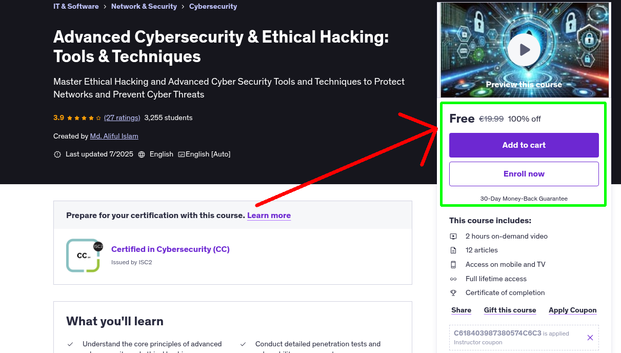 Advanced Cybersecurity & Ethical Hacking: Tools & Techniques