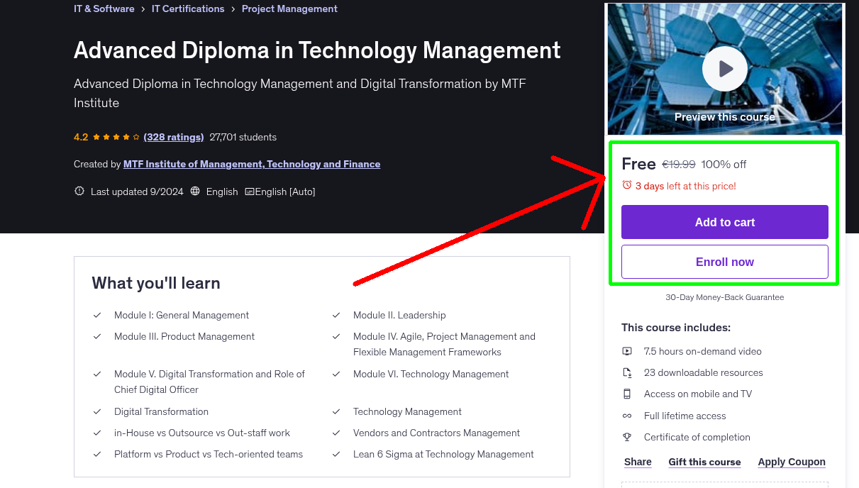 Advanced Diploma in Technology Management
