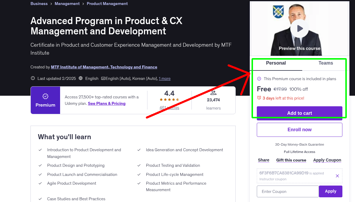 Advanced Program in Product & CX Management and Development