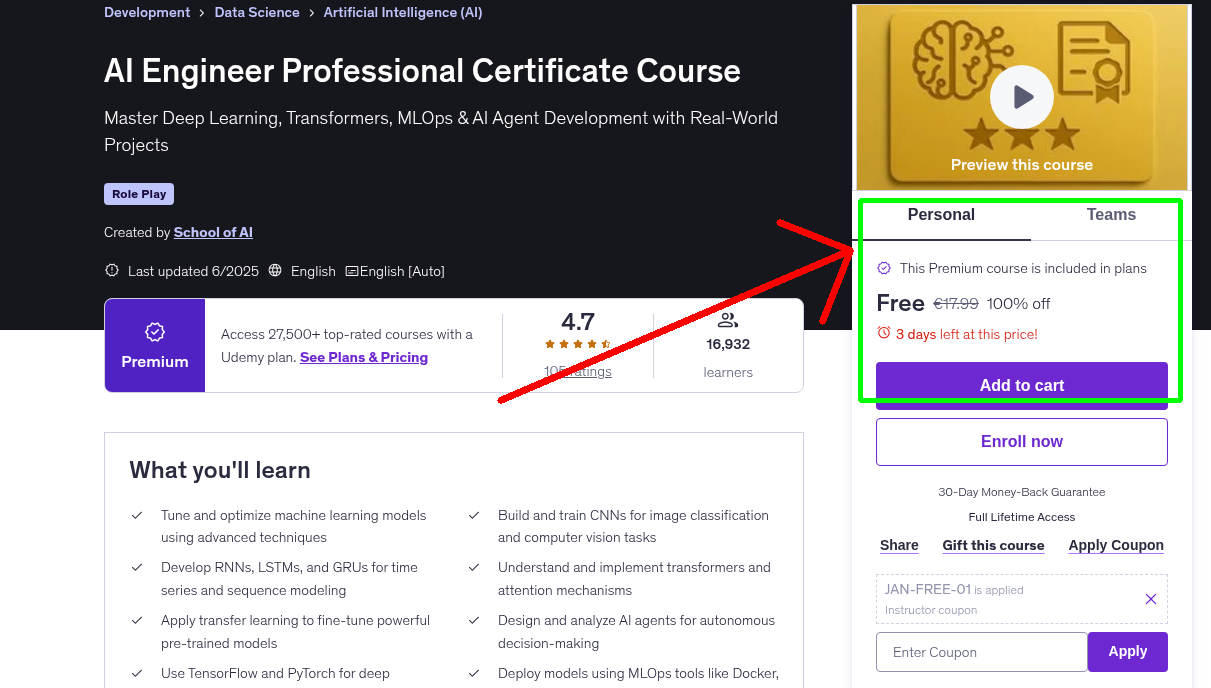 AI Engineer Professional Certificate Course