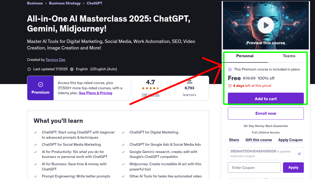 All-in-One AI Masterclass 2025: ChatGPT, Gemini, Midjourney!
