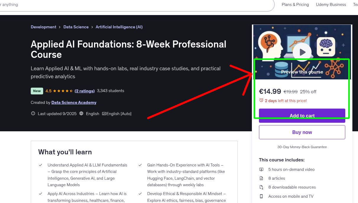 Applied AI Foundations: 8-Week Professional Course