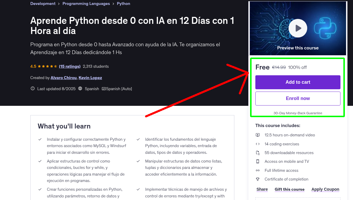 Aprende Python desde 0 con IA en 12 Días con 1 Hora al día