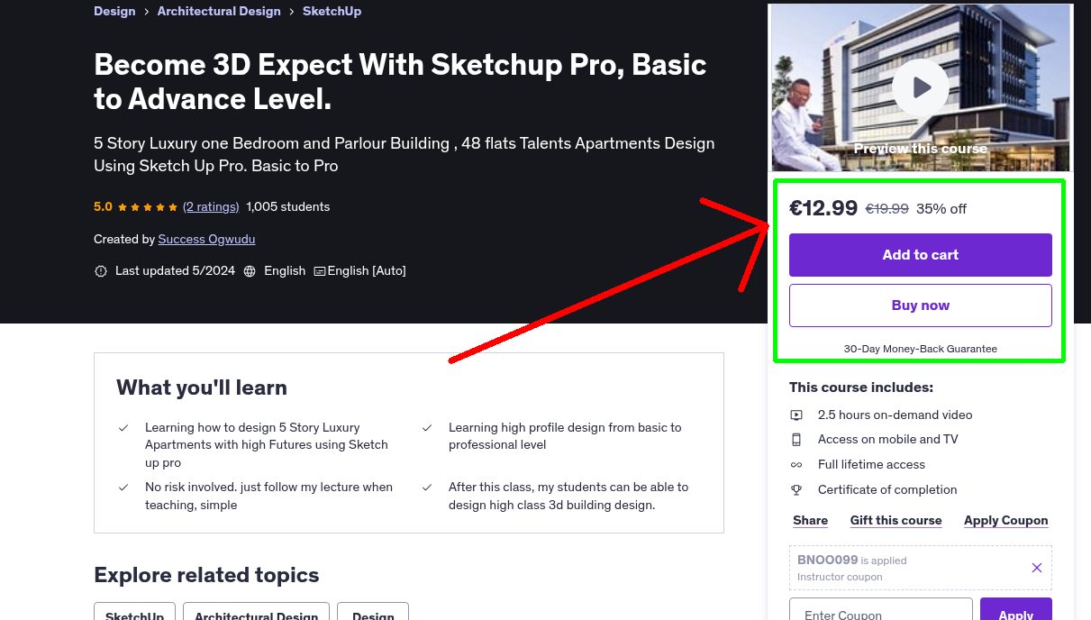 Become 3D Expect With Sketchup Pro, Basic to Advance Level.