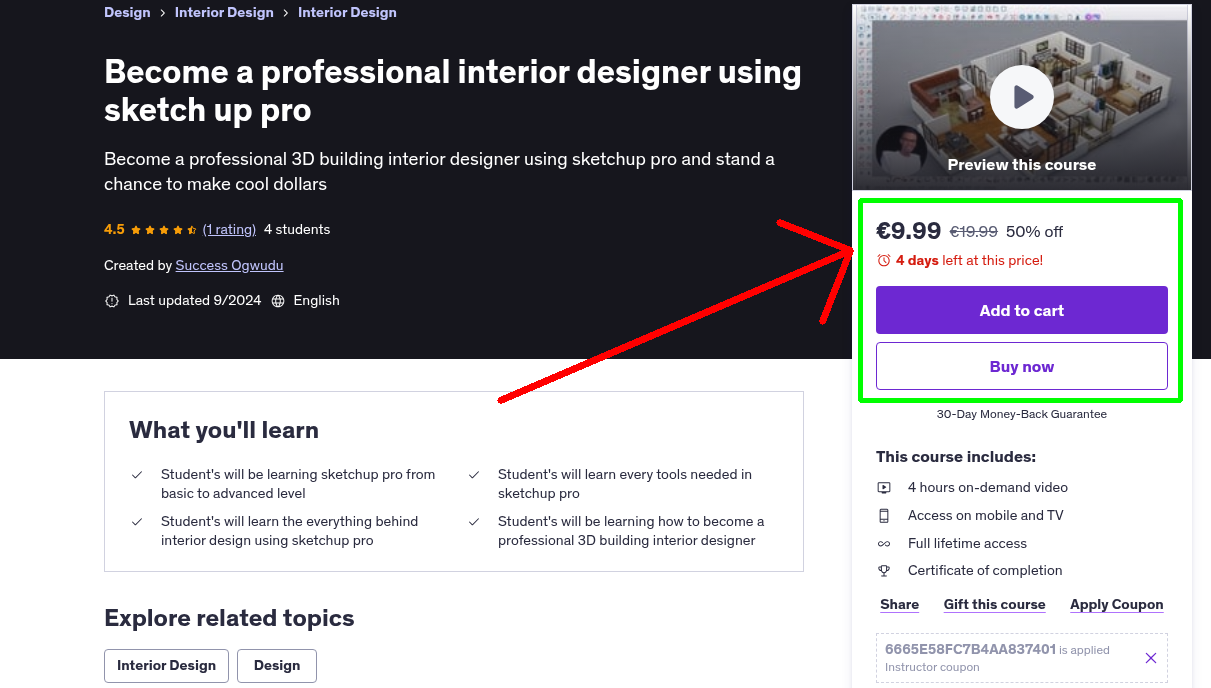 Become a professional interior designer using sketch up pro