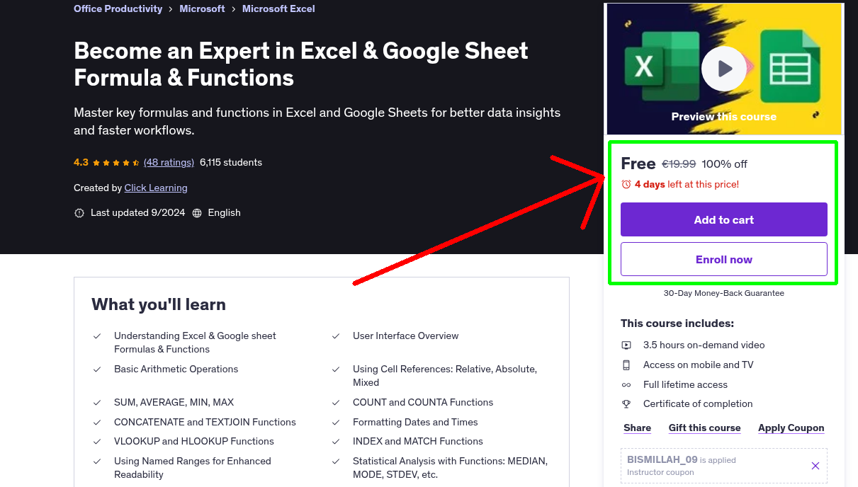 Become an Expert in Excel & Google Sheet Formula & Functions