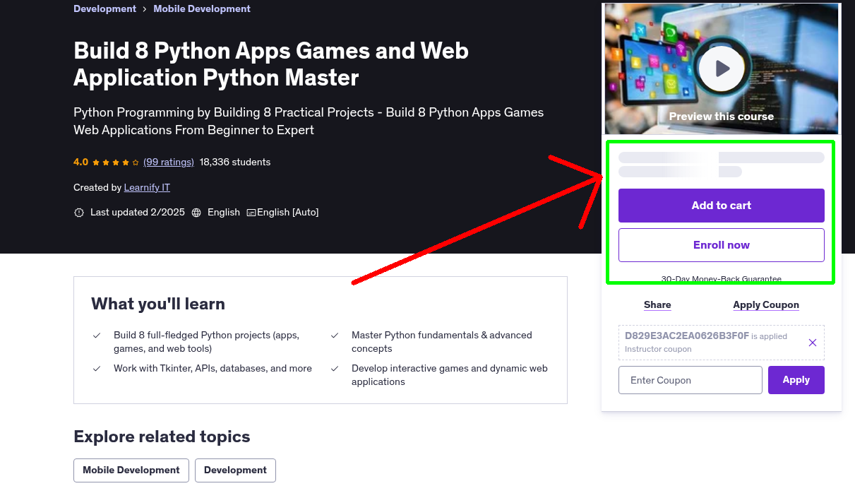 Build 8 Python Apps Games and Web Application Python Master