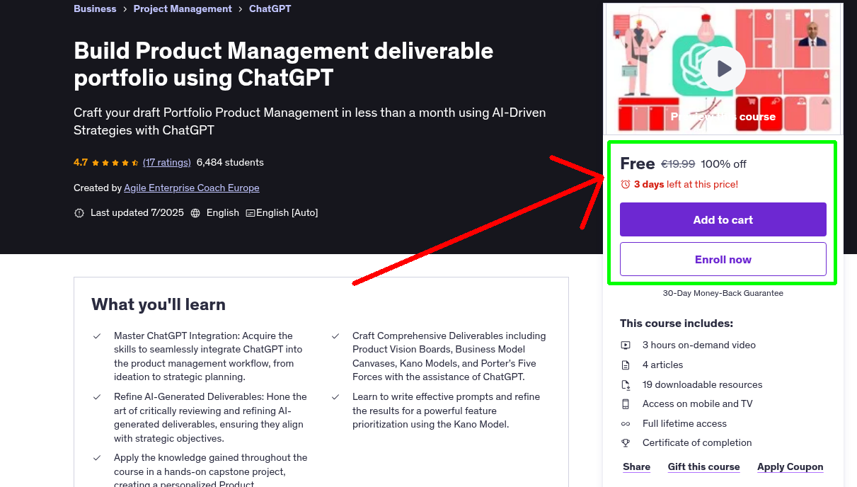 Build Product Management deliverable portfolio using ChatGPT