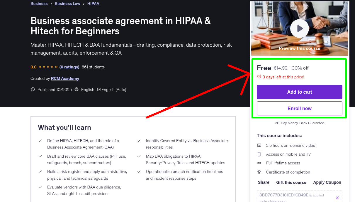 Business associate agreement in HIPAA & Hitech for Beginners