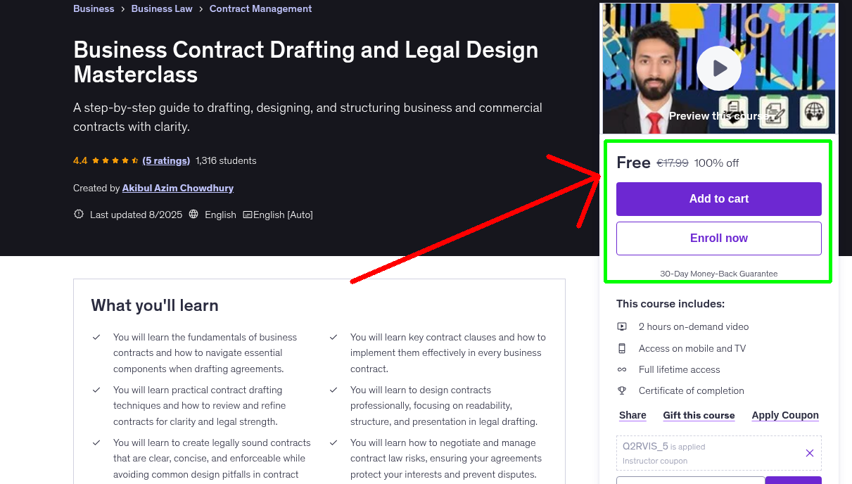 Business Contract Drafting and Legal Design Masterclass