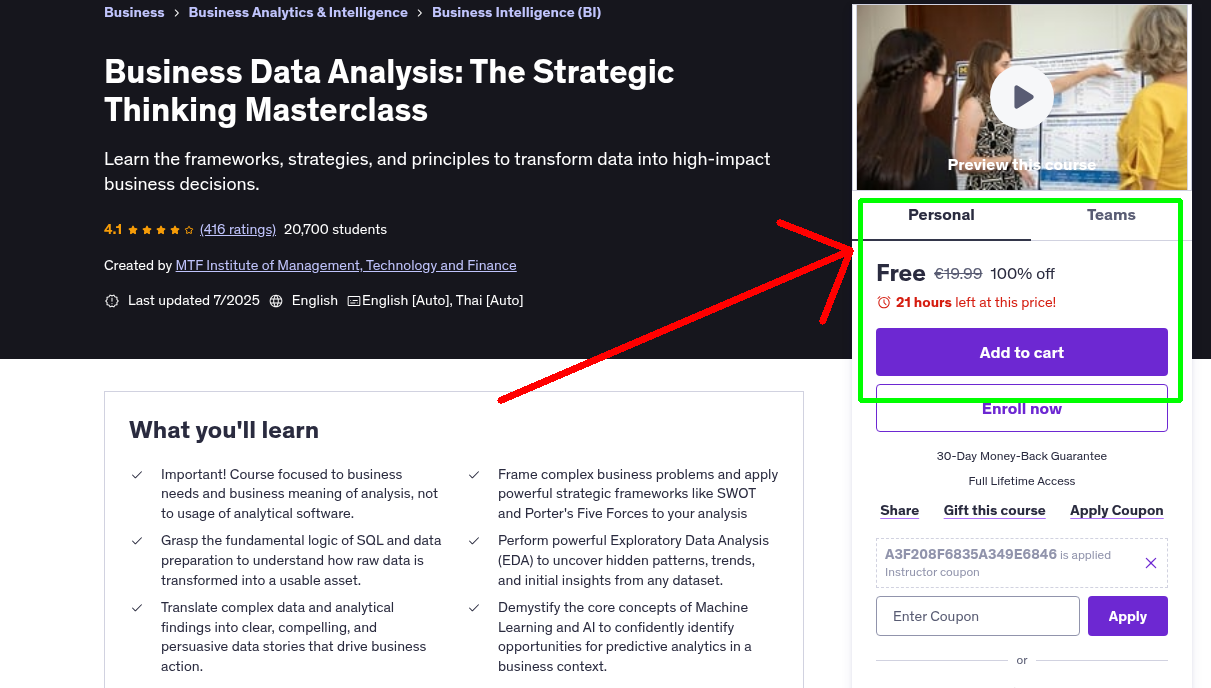 Business Data Analysis: The Strategic Thinking Masterclass