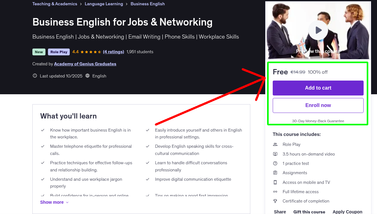 Business English for Jobs & Networking