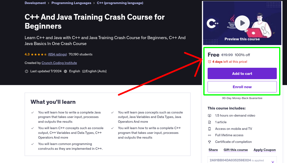 C++ And Java Training Crash Course for Beginners