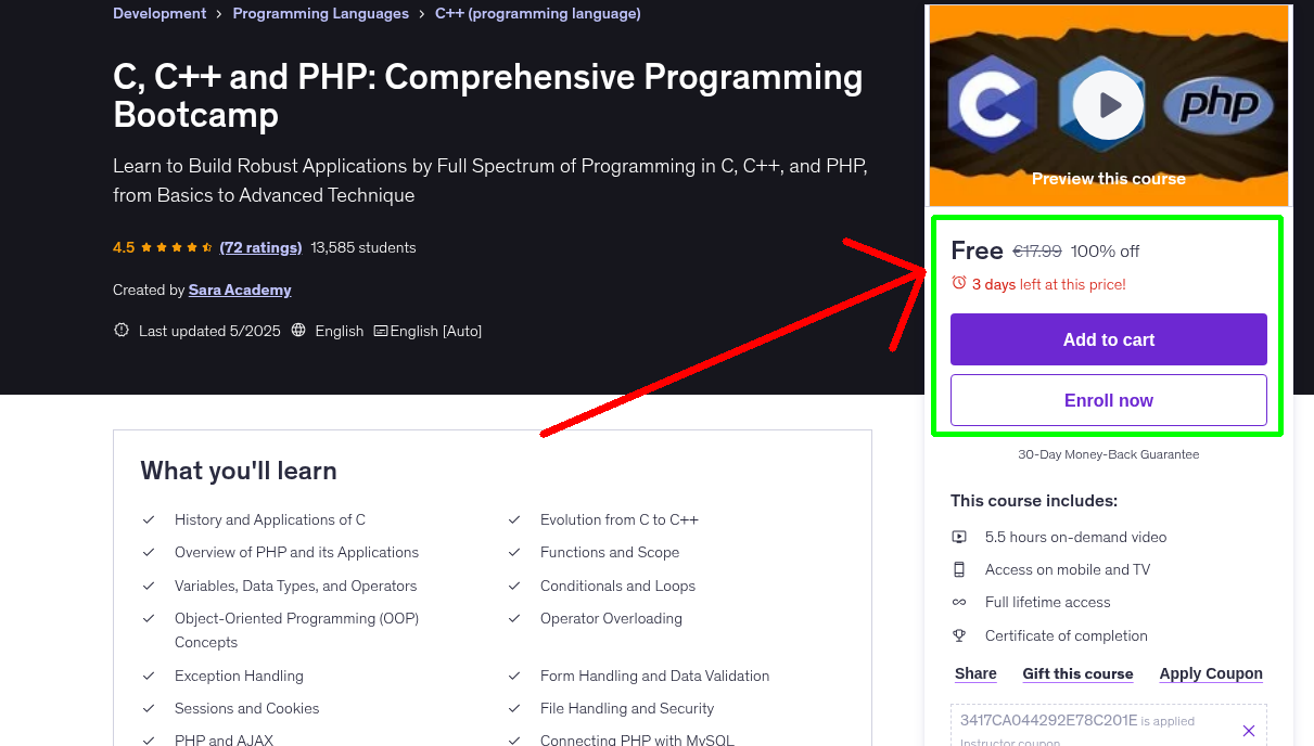 C, C++ and PHP: Comprehensive Programming Bootcamp