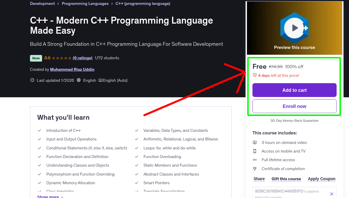 C++ - Modern C++ Programming Language Made Easy
