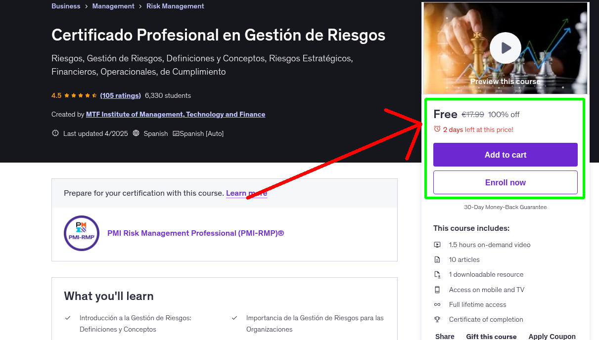 Certificado Profesional en Gestión de Riesgos