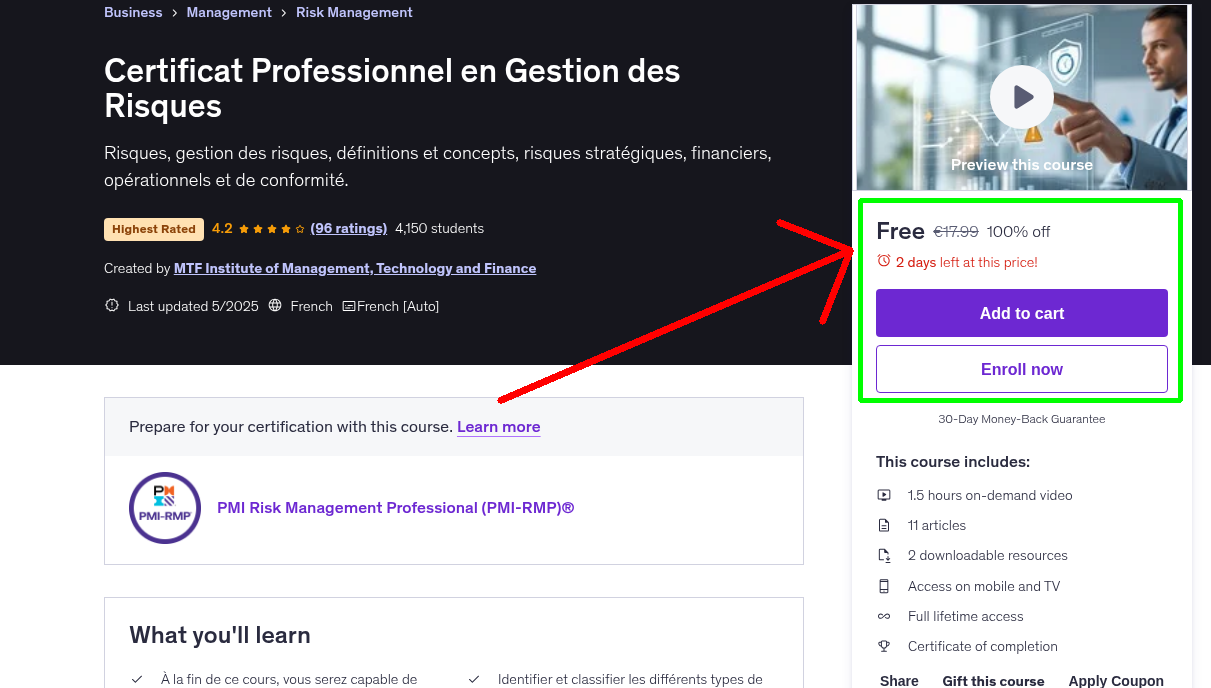 Certificat Professionnel en Gestion des Risques