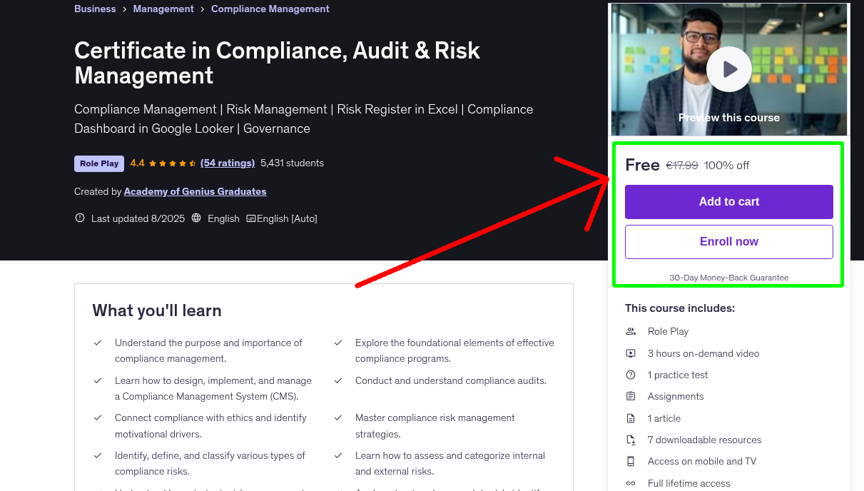 Certificate in Compliance, Audit & Risk Management