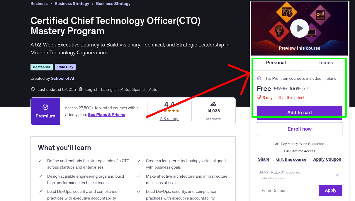 Certified Chief Technology Officer(CTO) Mastery Program