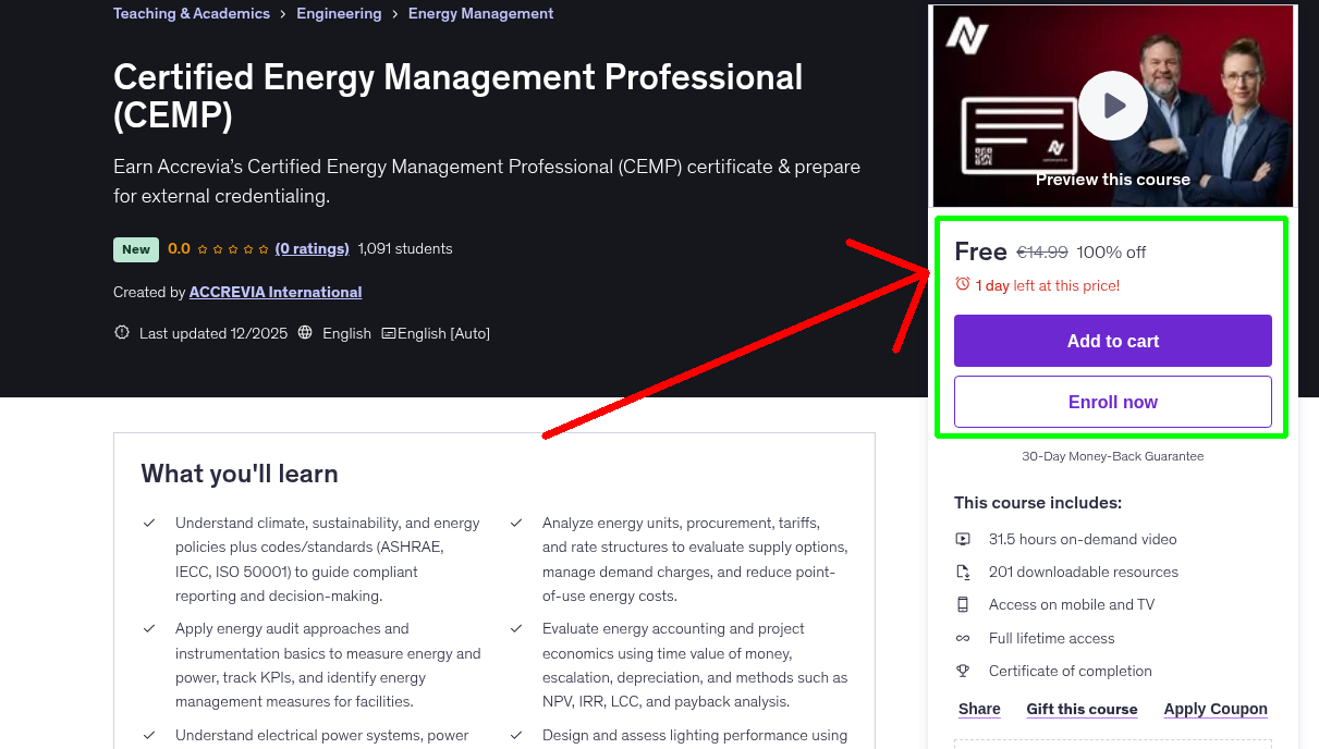 Certified Energy Management Professional (CEMP)