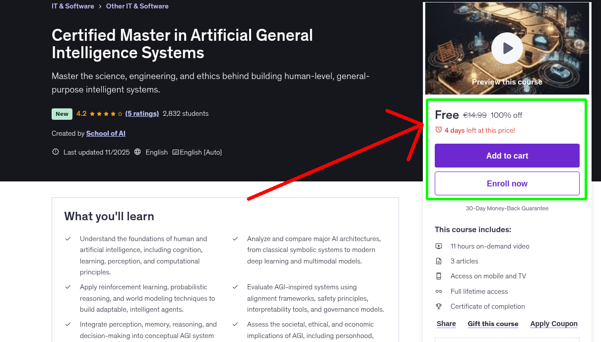 Certified Master in Artificial General Intelligence Systems