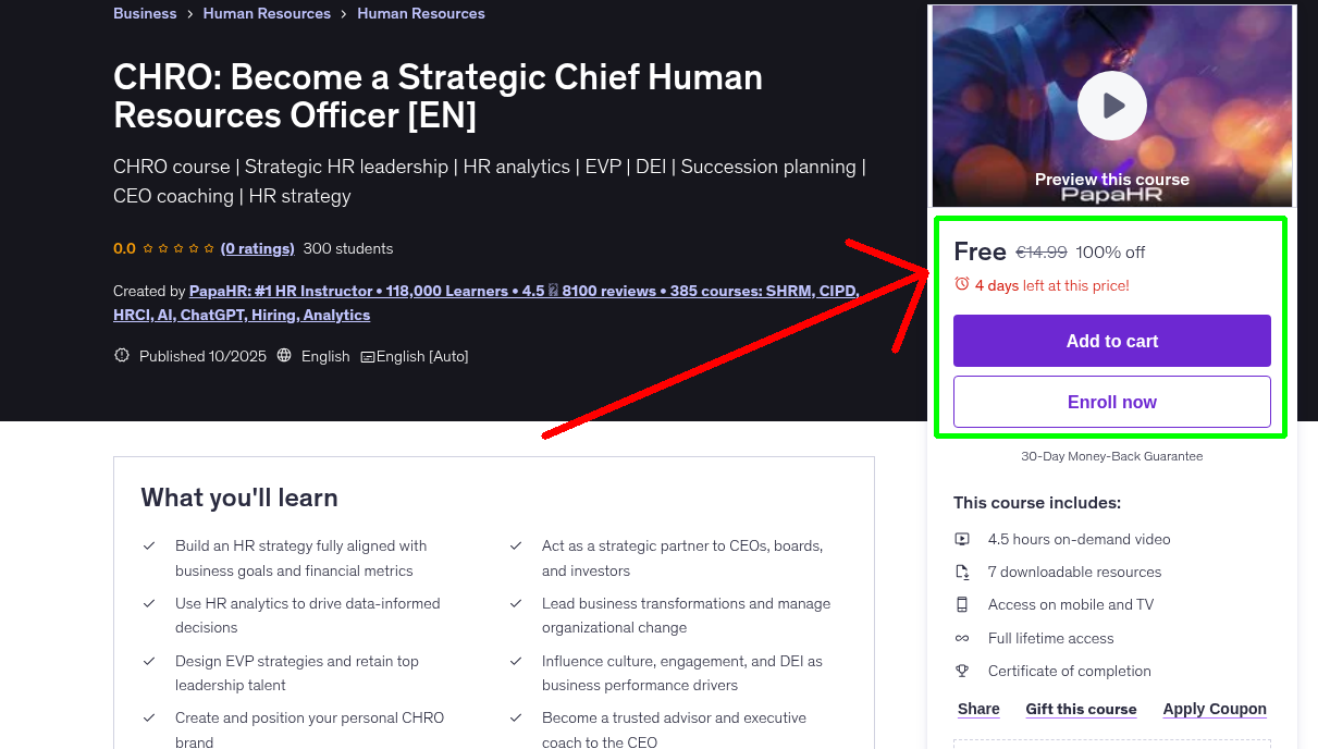 CHRO: Become a Strategic Chief Human Resources Officer [EN]