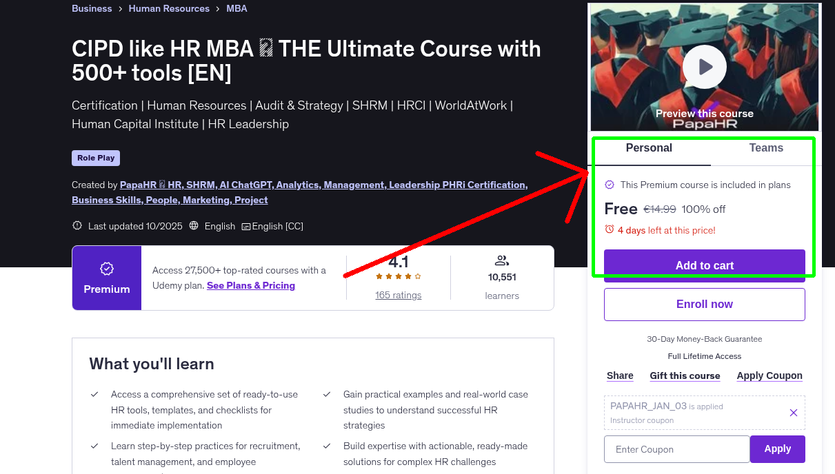 CIPD like HR MBA ⭑ THE Ultimate Course with 500+ tools [EN]