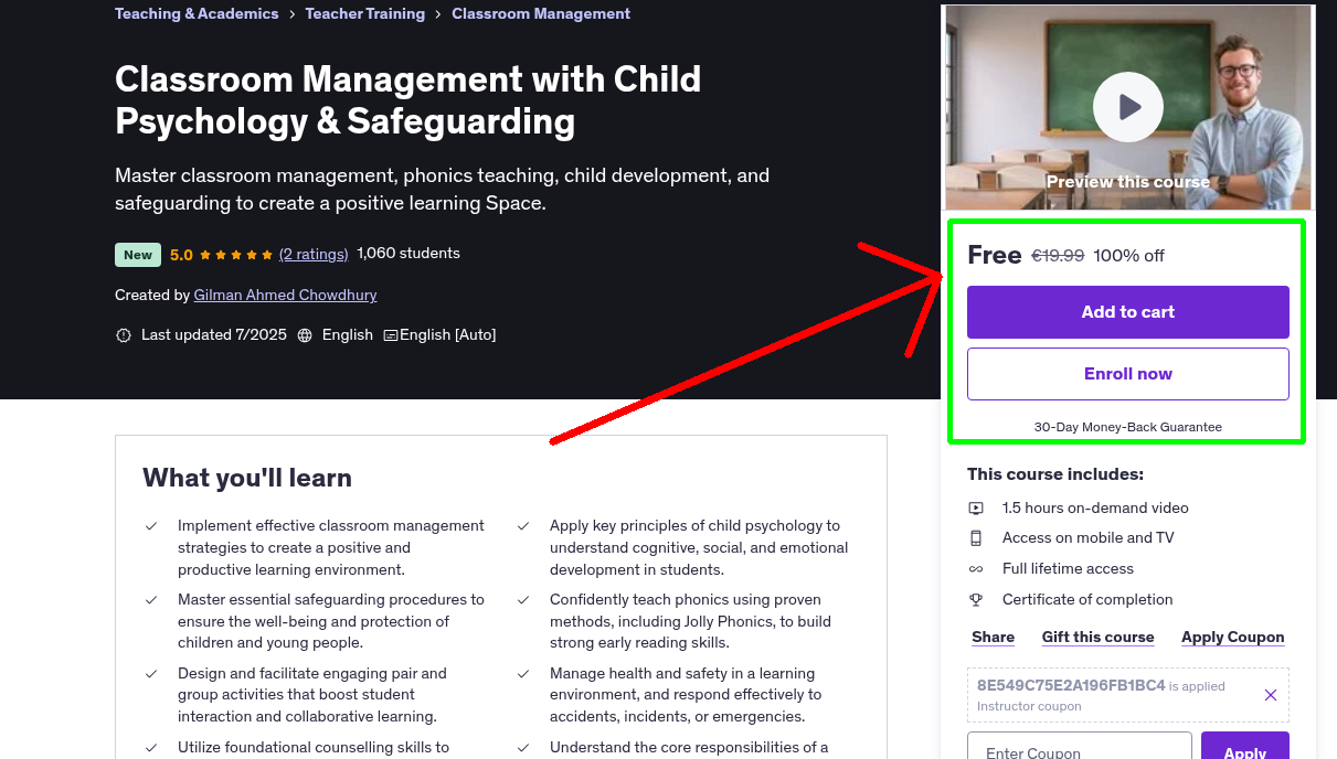 Classroom Management with Child Psychology & Safeguarding
