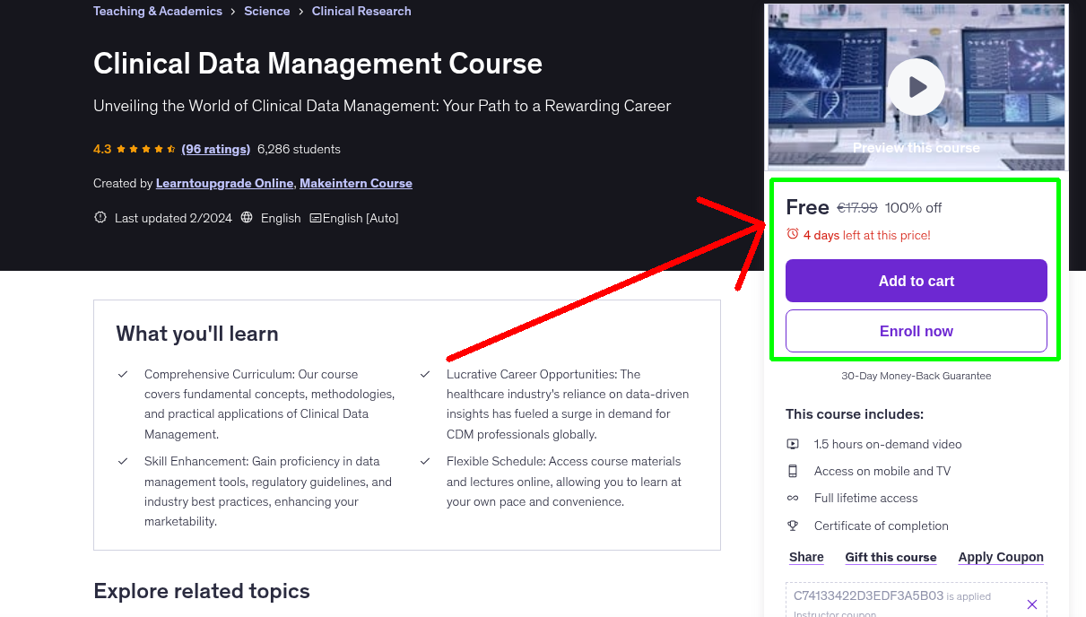 Clinical Data Management Course