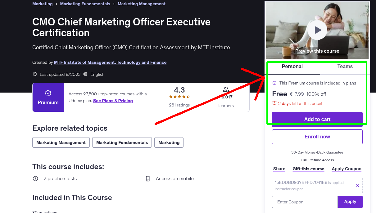 CMO Chief Marketing Officer Executive Certification