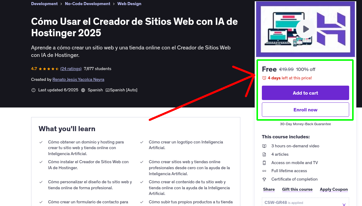 Cómo Usar el Creador de Sitios Web con IA de Hostinger 2025