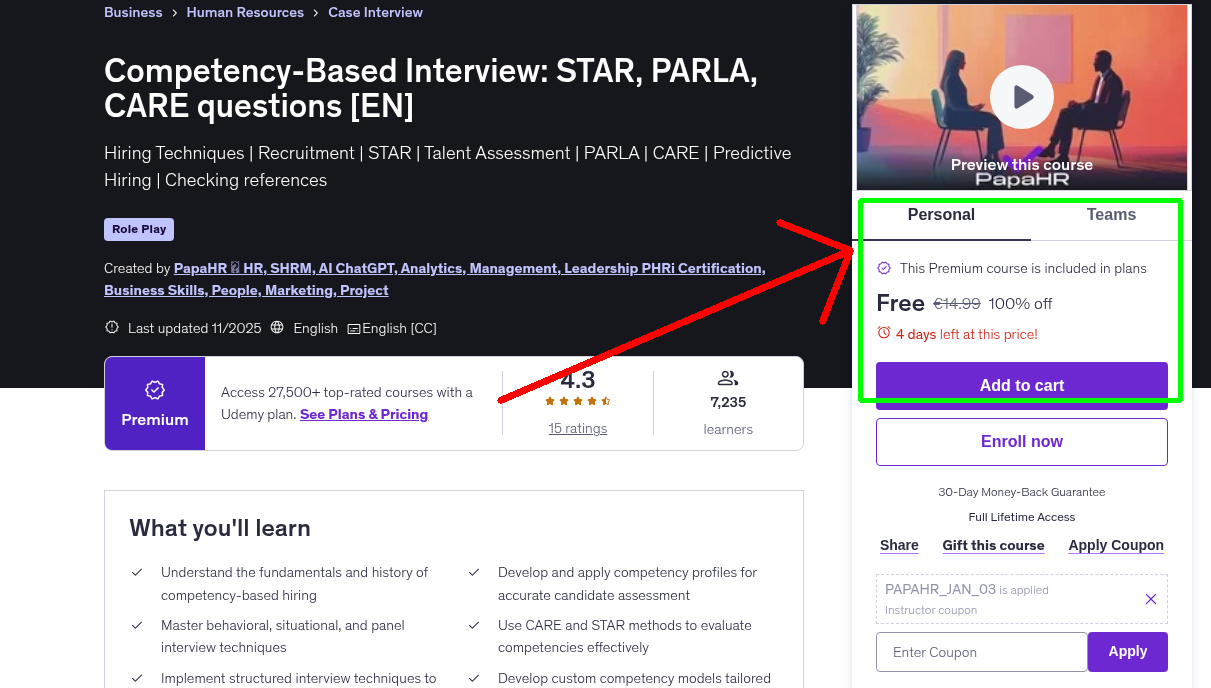 Competency-Based Interview: STAR, PARLA, CARE questions [EN]