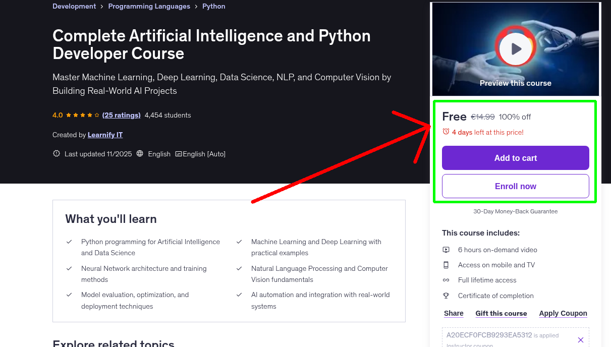 Complete Artificial Intelligence and Python Developer Course