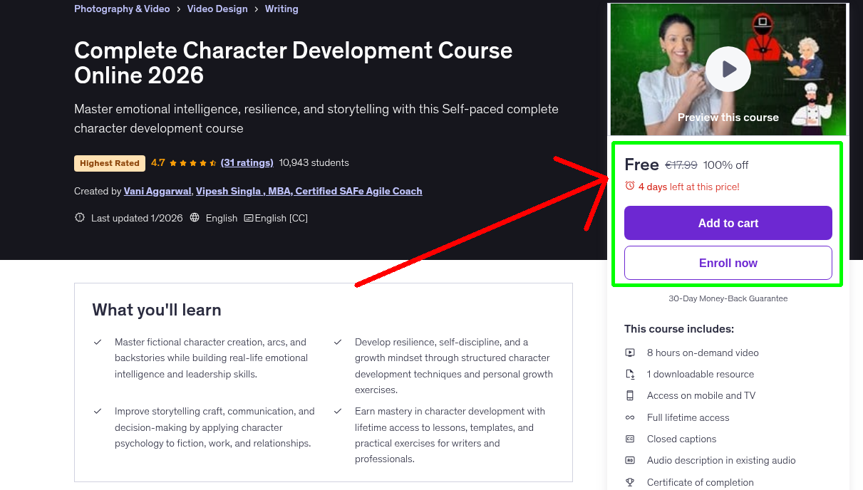Complete Character Development Course Online 2026