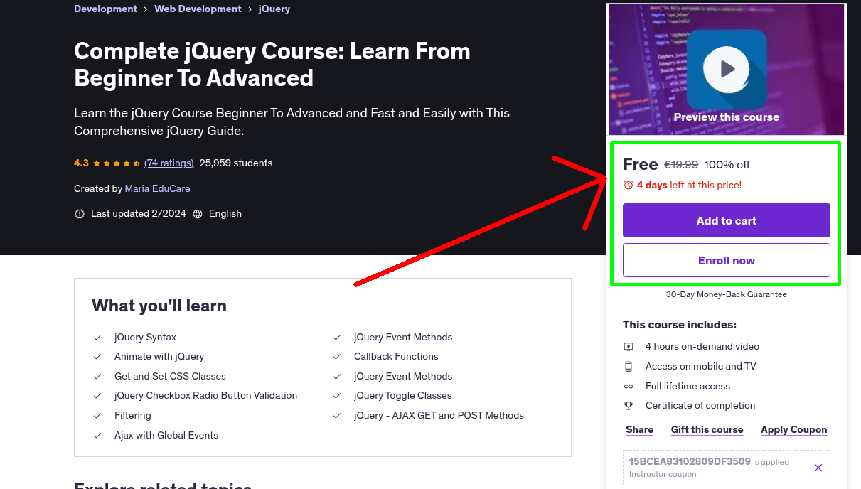 Complete jQuery Course: Learn From Beginner To Advanced