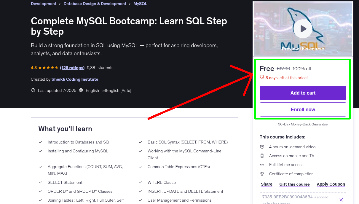Complete MySQL Bootcamp: Learn SQL Step by Step
