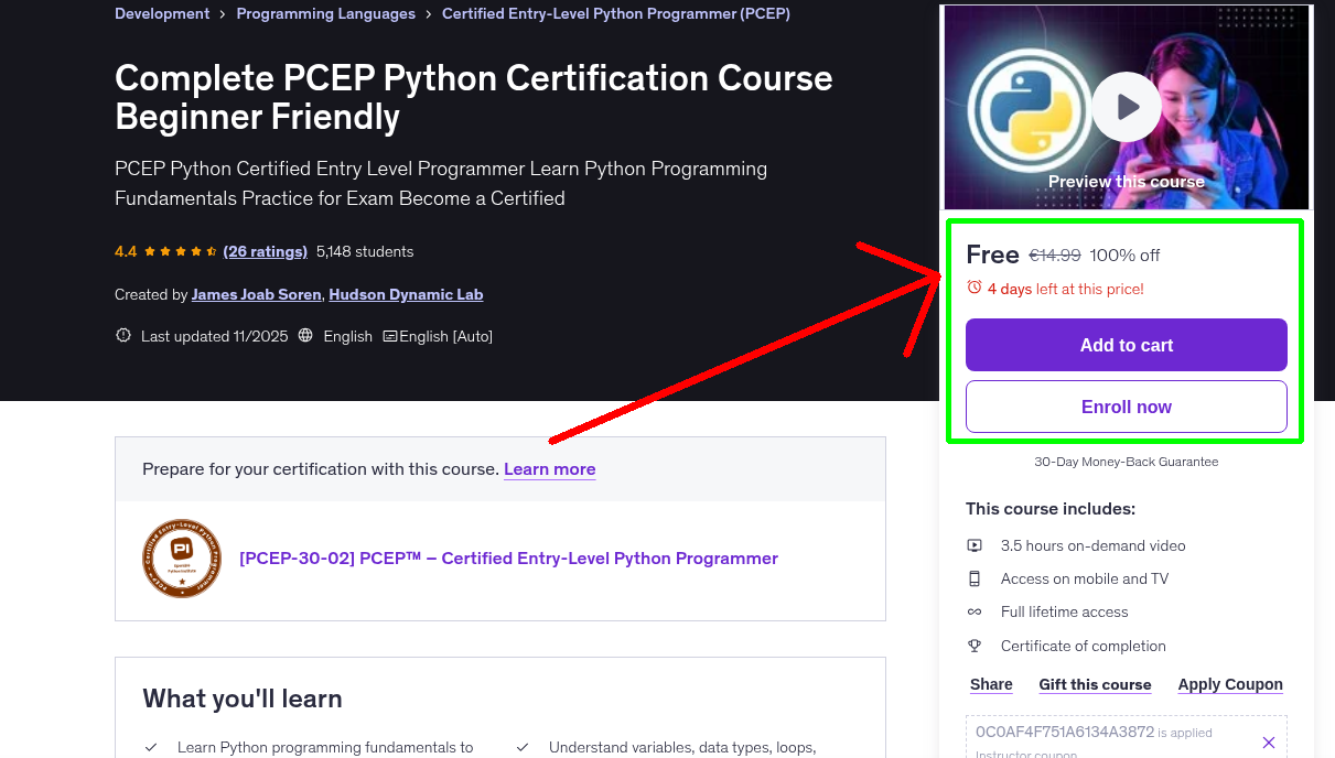 Complete PCEP Python Certification Course Beginner Friendly