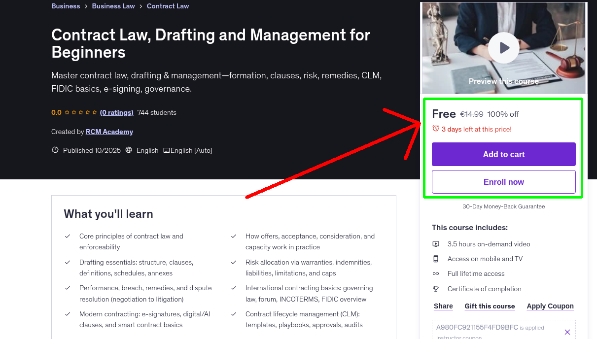 Contract Law, Drafting and Management for Beginners