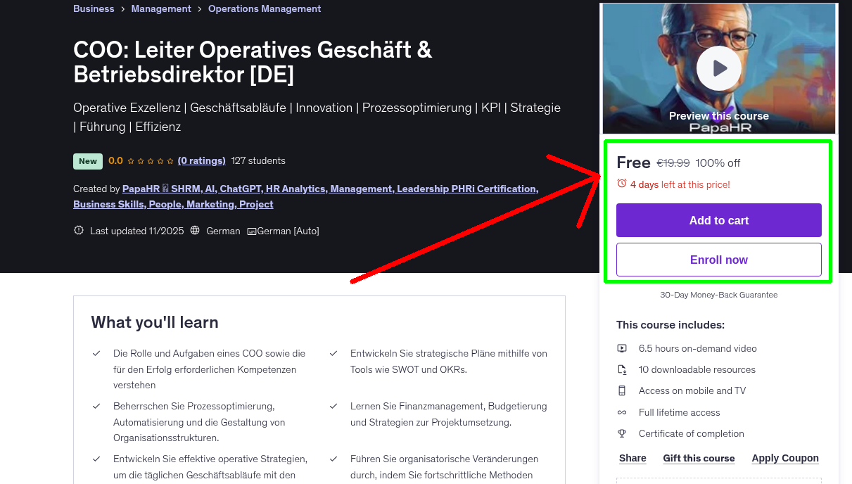 COO: Leiter Operatives Geschäft & Betriebsdirektor [DE]