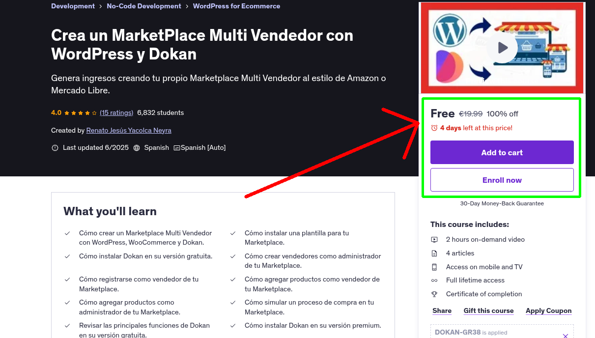 Crea un MarketPlace Multi Vendedor con WordPress y Dokan