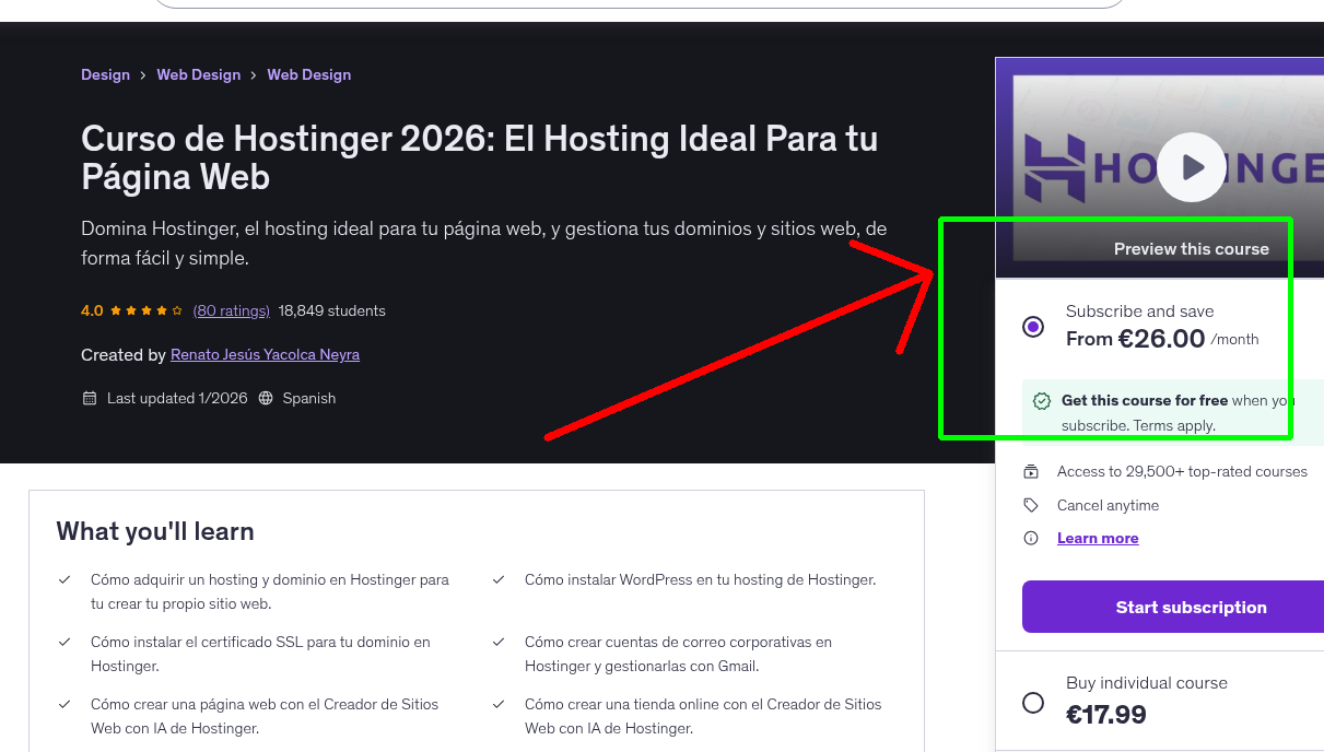 Curso de Hostinger 2026: El Hosting Ideal Para tu Página Web